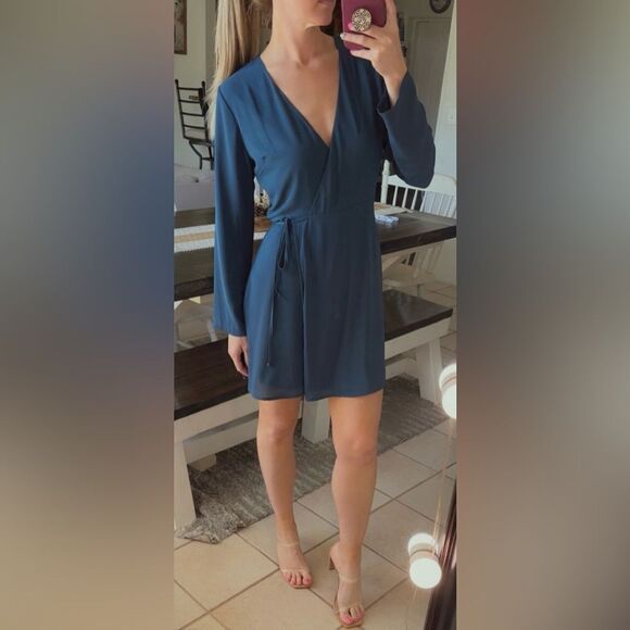 Lush Blue Ceramic Wrap Style Dress - Picture 2 of 10